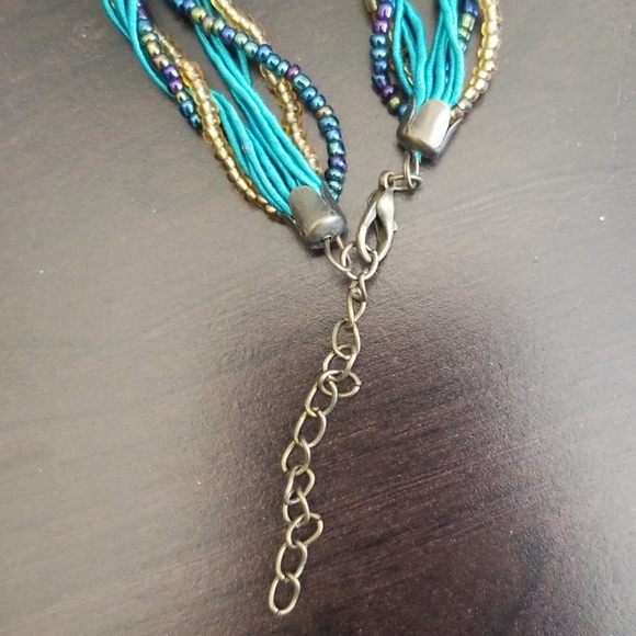 Aqua Necklace with beading - Picture 4 of 4
